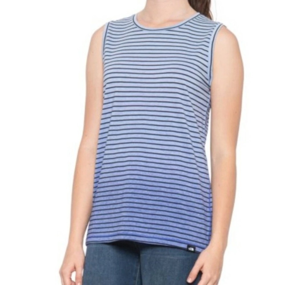 The North Face Dip Dye Tank Womens XL Blue Purple Ombre Striped Sleeveless Shirt